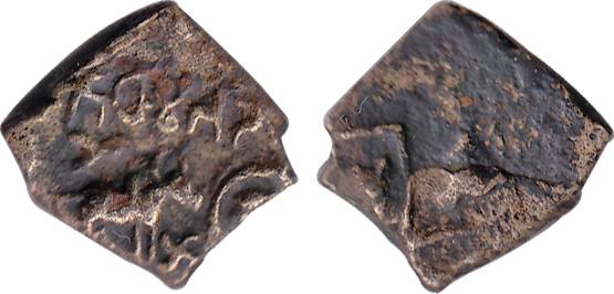 Bhadras of Vidarbha, Dharamabhadra, 1st century AD, Copper, 3.41 g, Brahmi legend, ..jnodh