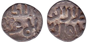 Jala-ud-din Firuz Shah II, Silver, 0.86 g, 1/12 Tanka, as sultan al azam type (G&G# D198).