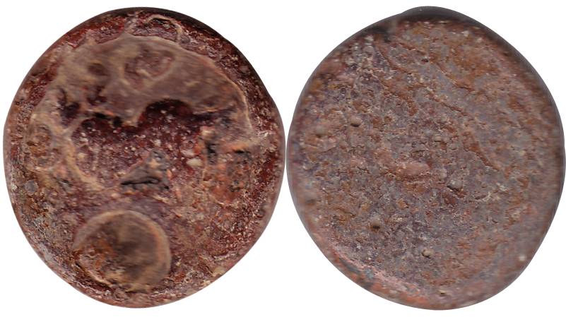 Satavahanas, Lead, 19.70 g, Lion type, with a counter-mark on obv.Fine+, Rare.