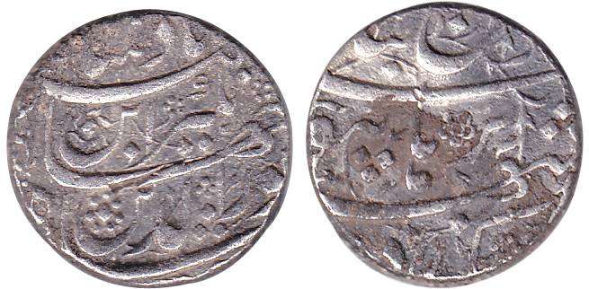 Jahangir, Silver, 14.10 g, Heavy Rupee, Burhanpur Mint, DinPanah couplet type (KM 158.4).A