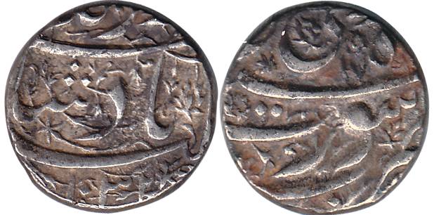 Jahangir, Silver, Rupee, Surat Mint, AH 1032, nearly complete mint name on rev. Very Fine,