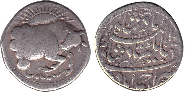 Jahangir, Silver, 11.31 g, Zodiac Rupee, Ahmedabad Mint, Taurus Sign, AH 1027/13 (KM 150.4