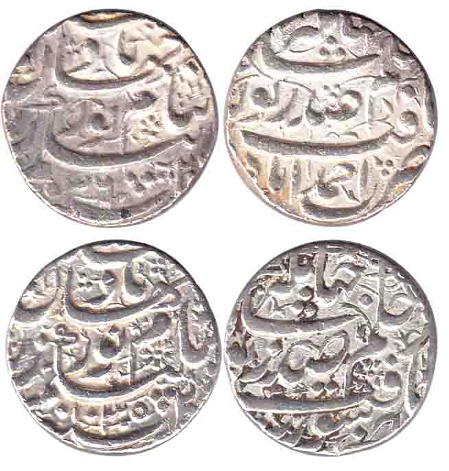 NurJahan with Jahangir, Silver (2), Rupee, Ahmedabad Mint, AH 1036 (KM 168.2); Surat Mint,