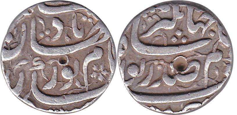 NurJahan with Jahangir, Silver, ½ Rupee, Ahmedabad Mint (KM 167.3).Very Fine, Very Rare.