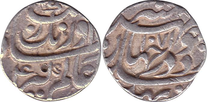 Aurangzeb, Silver, Rupee, Ujjain mint, complete mint name at top on rev, AH 1071/4. Very F