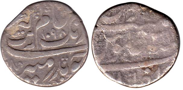 Aurangzeb, Silver, ½ Rupee, Zafarabad Mint, AH 1098/31 (not in KM).About Very Fine, Rare.