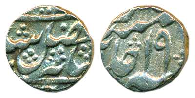 Murshidabad Mint, Silver, ¼ Rupee, in the name of Shah Alam II, RY 19. About Extremely Fin