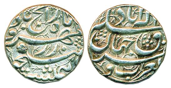 Akbar, Silver, Rupee, Allahabad Mint, Anonymous, couplet type and so-called Rebellion type