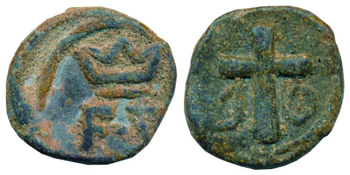 Lead, Cash, F3 monogram on obv, Cross divides J / O on rev (KM 78). Extremely Fine+, Rare.