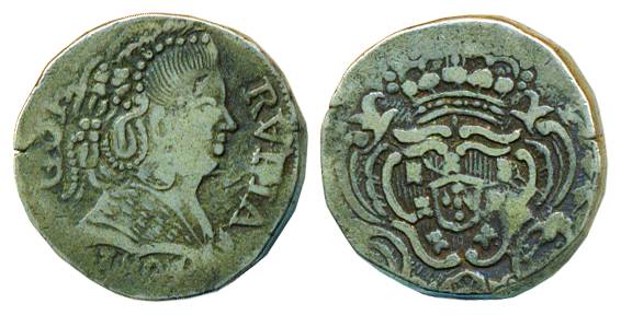 Goa, Maria I, Silver, Rupia, 1807, bust to right on obv, crown on rev (KM 205). About Very
