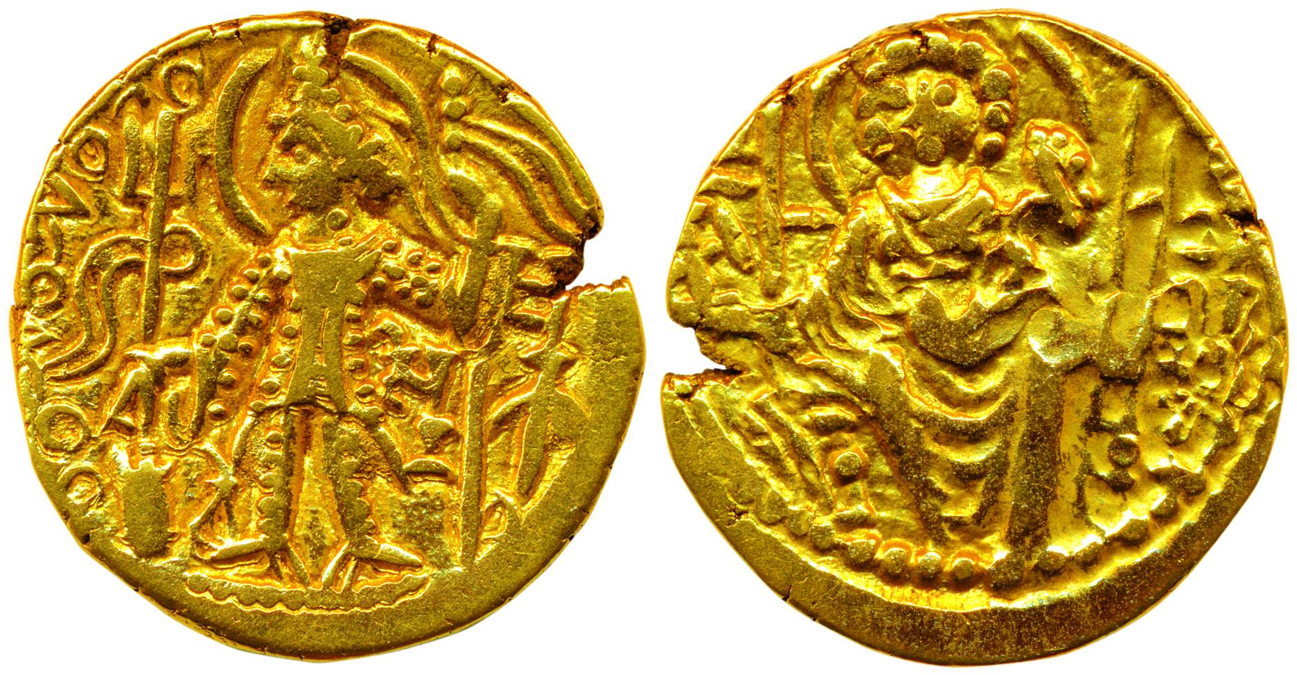 Later Kushanas,Saka/Sita type &nbsp;Gold, 7.68 g, Dinar, usual style of the king standing 