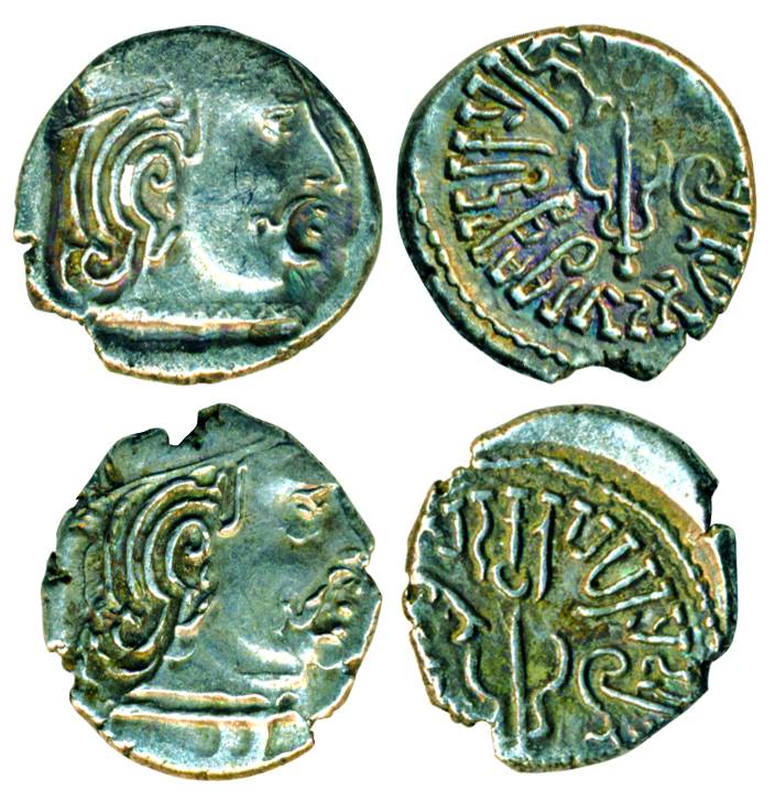 Bhattarakas of Valabhi, 5th century AD, Silver (2), Drachm, in the name of Sharvva Bhattar