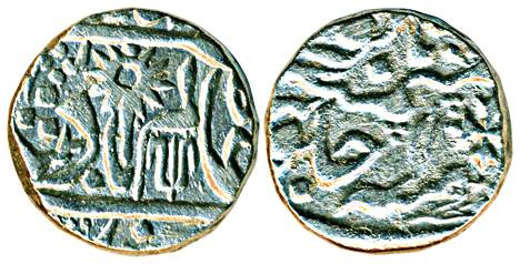 Silver, Rupee, in the name of Shah Alam II, Chhatarpur mint, mint name off flan, RY 11, tr