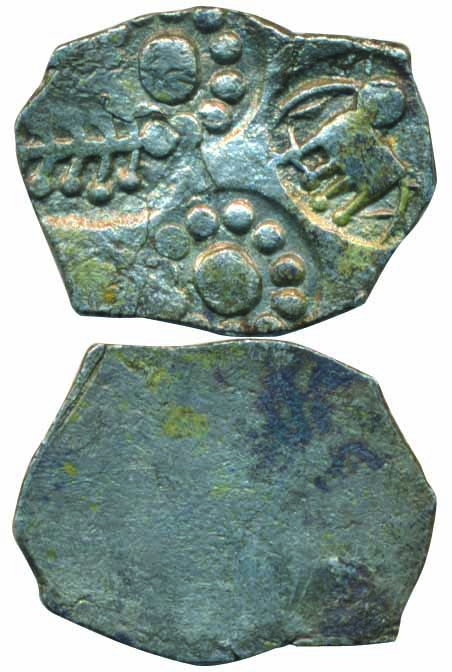 Punch-marked coins, Vidarbha Janapada, 5th century BC, Silver, 1.50 g, ½ Karshapana, four-
