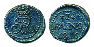 Frederic VI, Silver, Fano (Royalin or Fanam), crowned FR VI on obv, denomination and date 