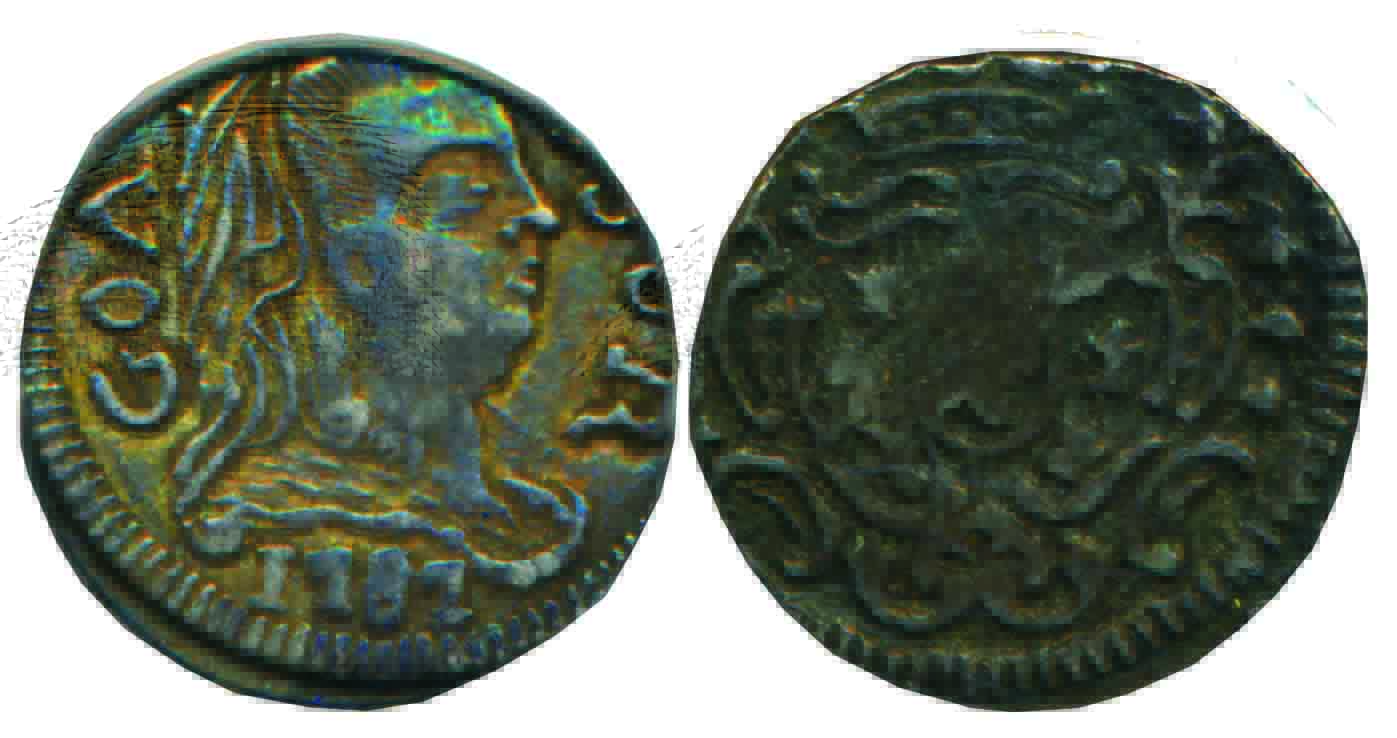 Maria I, Silver, ½ Pardao (150 Reis), 1787, portrait and date on obv, crown on rev (KM 199