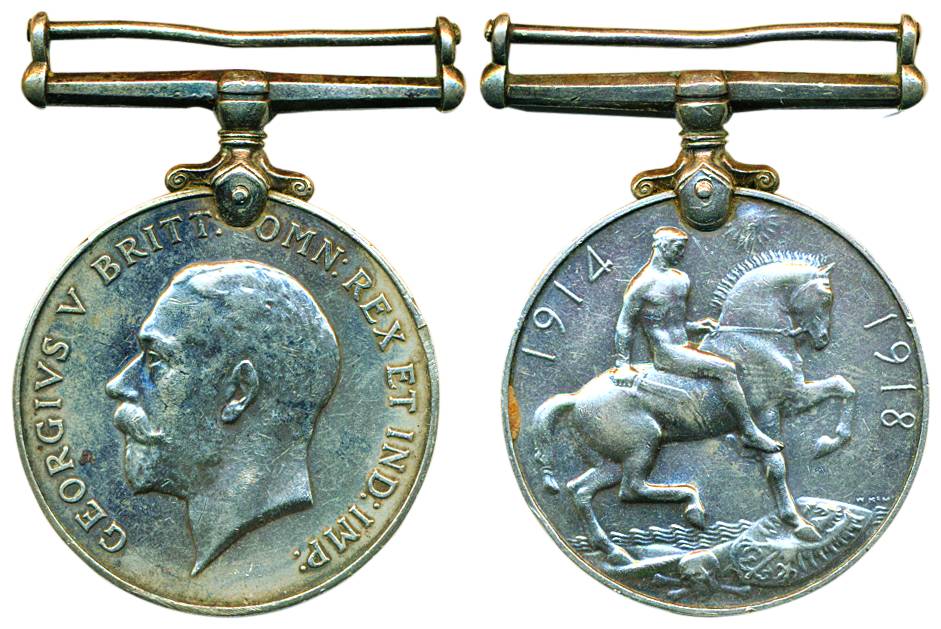 George V, British War Medal 1914-20, Silver, portrait of George V to left on obv, horseman