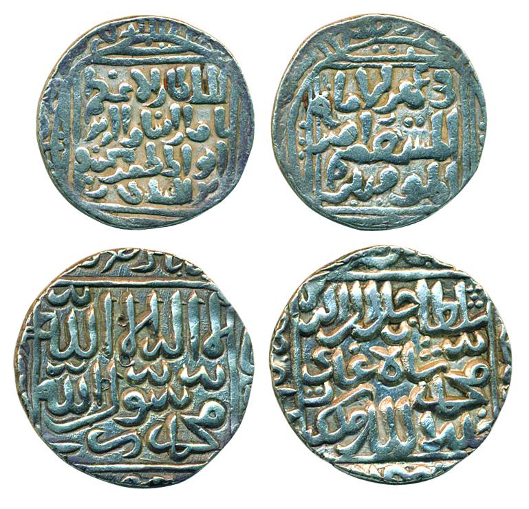 Silver (2), Tanka, Delhi Sultanate, Mahmud Shah; Bengal Sultante, Jalal ud din Muhammad Sh
