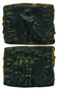 Indo-Greeks, Apollodotus II, 1st century BC, Copper, 4.91 g, square, a Greek God Zeus to r