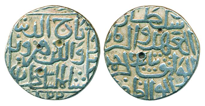 Tajud- Din Firuz, Silver, Tanka, Hazrat Ahsanabad Mint, AH 822 (G&G BH63). Testmarks, Very