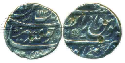 Aurangzeb, Silver, ½ Rupee, Bijapur Dar ul Zafar mint, mint name at bottom on rev, AH 1113