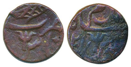 Copper, Paisa, Fish mint mark, Muhammadabad Banaras mint, in the name of Shah Alam II, AH 