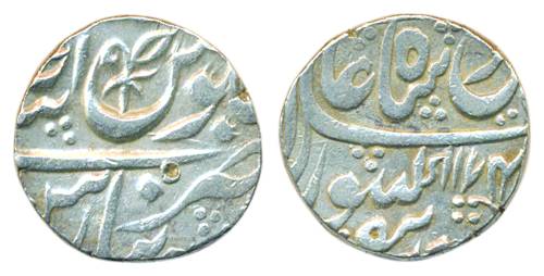 Muhammadabad Banaras mint, Silver, Rupee, in the name of Shah Alam II, AH 1174/Ahad, a flo