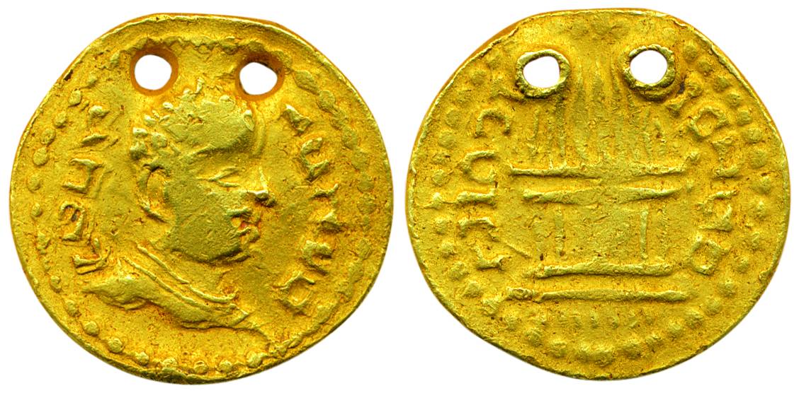 Roman Imitation, Gold, 7.10 g, copy of typical Roman head to right with corrupt legend on 