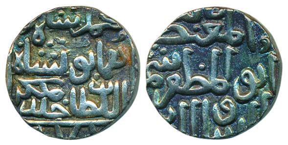 Muhammad Shah III bin Humayun Shah, Silver, Tanka, Hazrat Muhammadabad mint, square area t