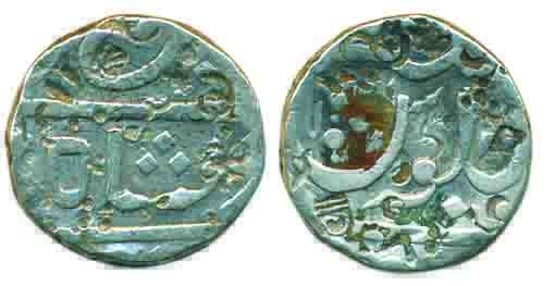 Poona mint, Silver, Ankushi Rupee, in the name of Shah Ali Gauhar, Muhiabad Poona mint, mi