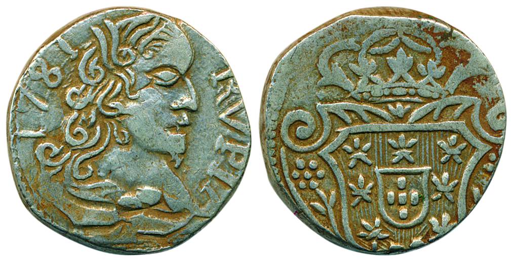 Goa, Jose I, Silver, Rupia, 1781, bust of the king to right and date on obv, crowned arms 