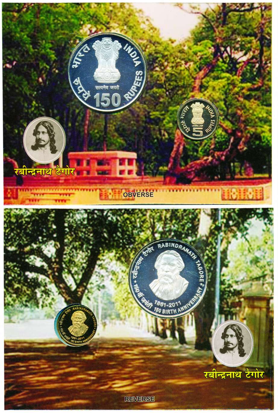 Proof Set of 2011, Rabindranath Tagore 150th Birth Anniversary (1861-2011), Set of 2 coins