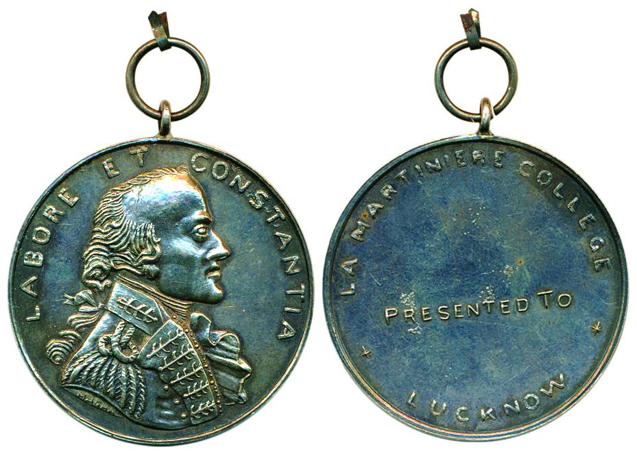 La Martinierl Lucknow- Claude Martin, Silver, Award Medal, unnamed, (Puddester #836.2.1). 