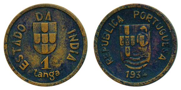 Republic, Copper, 1 Tanga, 1934, machine struck. Very Fine+, Scarce.