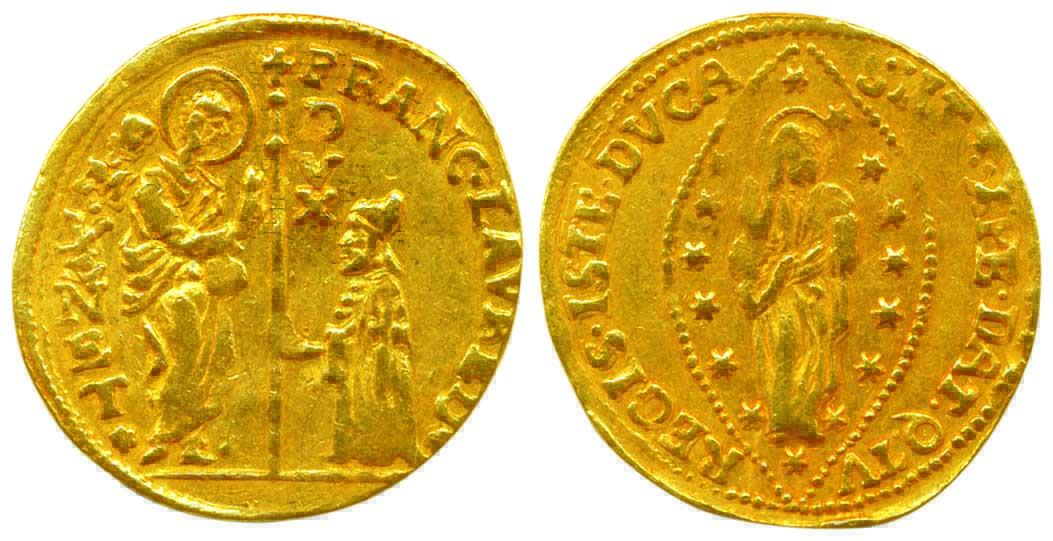 Austria, Venitian Ducat, Italy, 3.5 g, Venice gold Ducat (Zecchino) of the Doge Francesco 