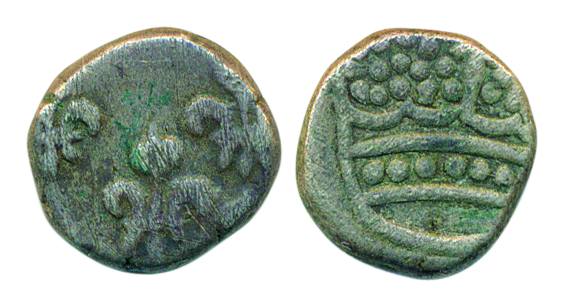 Silver Fanon, 1.40g, Obv: pearled crown, Rev: 5 fleur-de-lis, ND (1760) uncleaned. Very fi