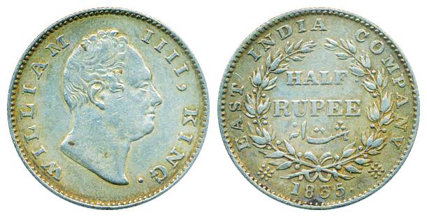 William IV, Silver ½ Rupee, 1835, Bombay Mint, no Initial, 20 berries. Nice toned, Very fi