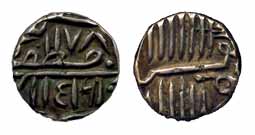 Anonymous, Silver, Diwanshai Kori, with the frozen name of Gujarat Sultan Muzaffar Shah II