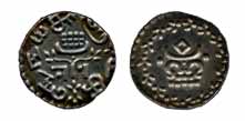 Rama Varma IV, Silver, Velly Fanam, dump issue, ND (1860-61), KM 22). About Extremely Fine