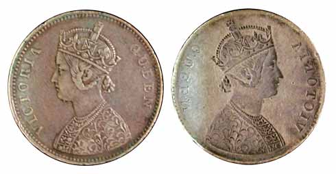 Victoria Queen, Silver, Rupee, Lakhi of obv type. Very Fine, Rare.