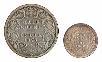 Victoria Empress, Silver (4), Set of 4: Rupee, ½ Rupee, ¼ Rupee and 2 Annas. Fine+ to Abou