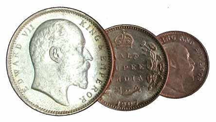 Edward VII, Silver (4), Set of 4: Rupee, ½ Rupee, ¼ Rupee and 2 Annas. Extremely Fine, Sca