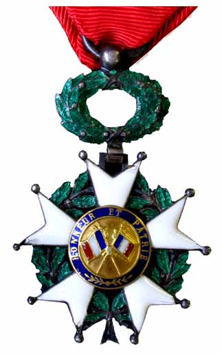 Legion D’ Honour Medal in Gold, Silver and Enamel. Awarded to Indian Army Personnel in Wor