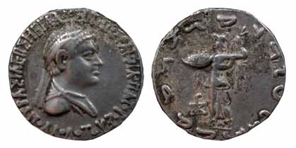 Indo-Greeks, Apollodotus II, 1st century BC, Silver, 9.61 g, Tetradrachm, bust of the Empe