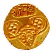 Paramaras of Malwa, Jagadeva, Gold, Pagoda, four punches on the uniface coin with the lege