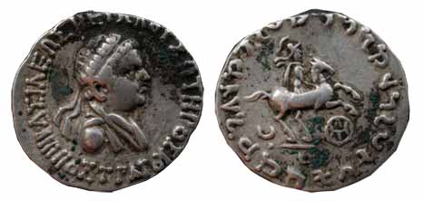 Indo-Greeks, Hippostratus I, 1st century BC, Silver, 9.30 g, Tetradrachm, bust of the Empe