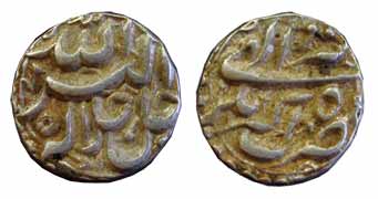 Akbar, Silver, Rupee, Akbarnagar Mint, Ilahi type, Ilahi 50, Tir Month (KM 93.4). Complete
