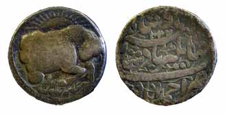 Jahangir, Silver, Zodiac Rupee, Taurus Sign, Ahmedabad Mint, AH 1027/13 (KM 150.4). Fine+,