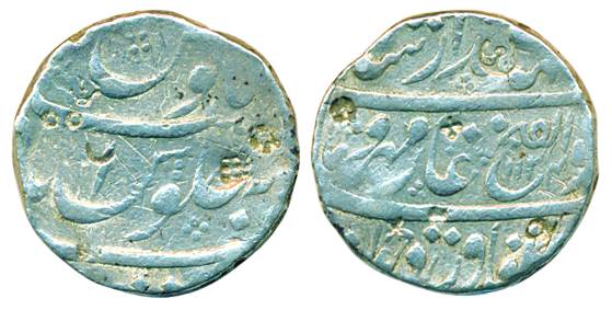 Jahandar Shah, Silver, Rupee, 11.41g, Abu al fath type, Nusratabad Mint, AH 112(4), shroff