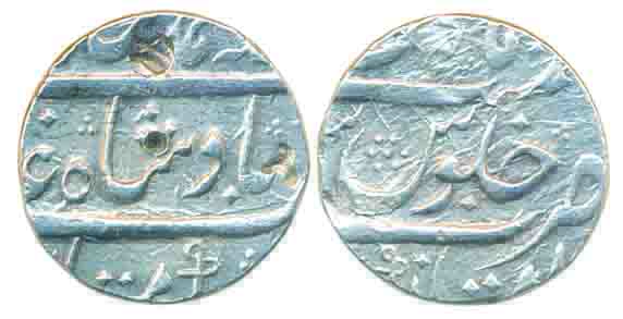 Muhammad shah, Silver Rupee, 11.30g, Imtiyazgarh (Adoni) Mint. Shroff marks, very fine, sc